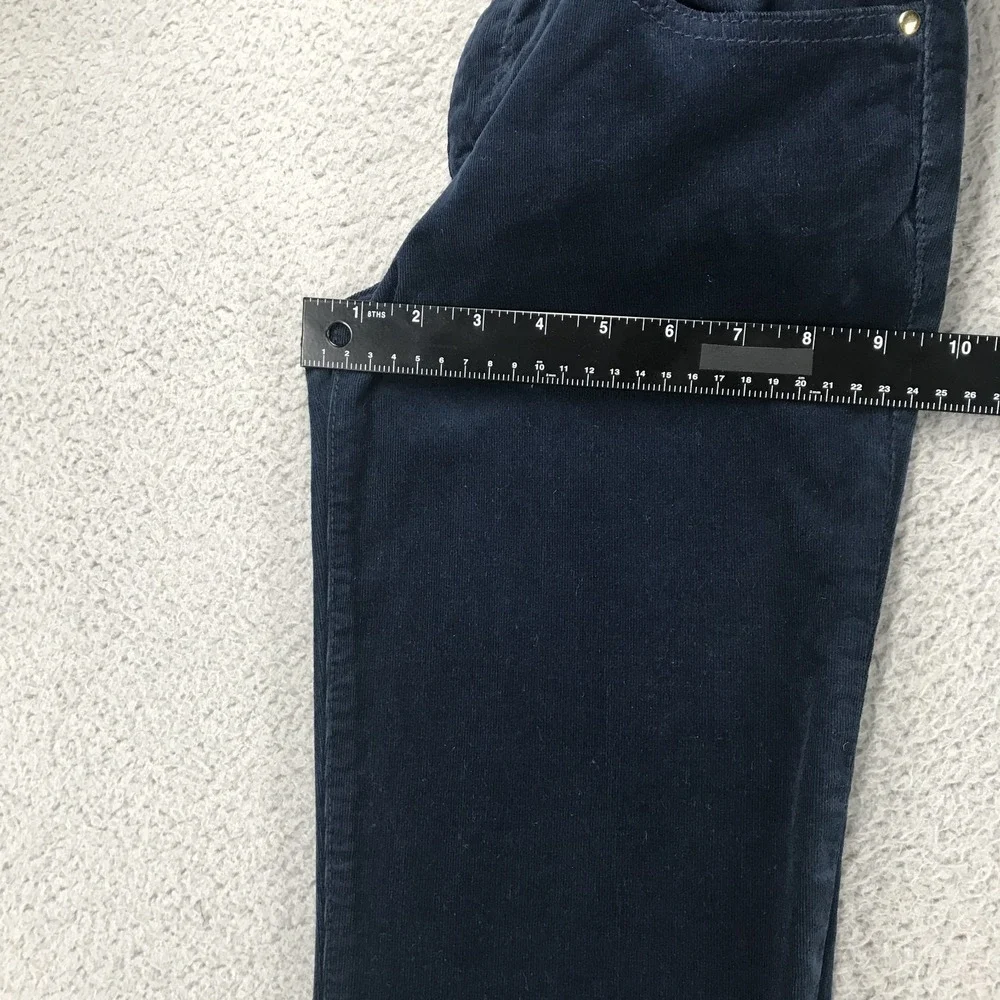 Tory Burch Pants Womens 26 Navy Blue Bootcut Corduroy Low Rise 33 Inseam Pockets